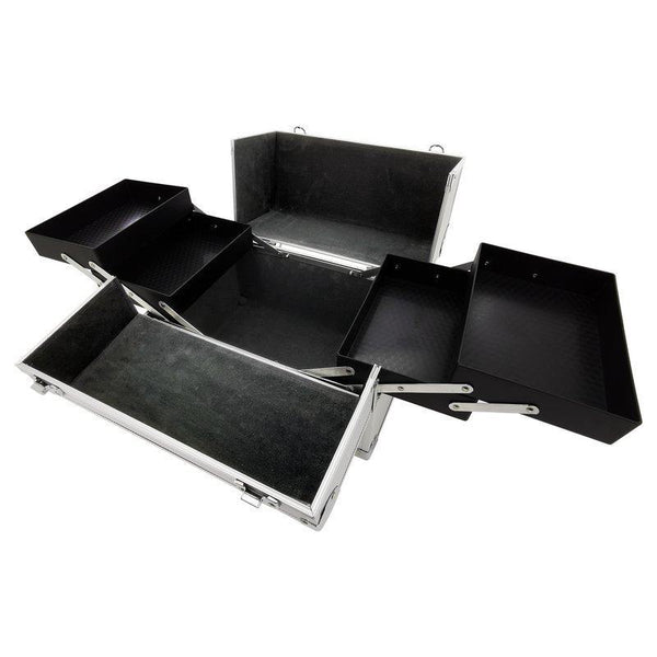 ROC Silver Small Flight Case with Fold Out Trays