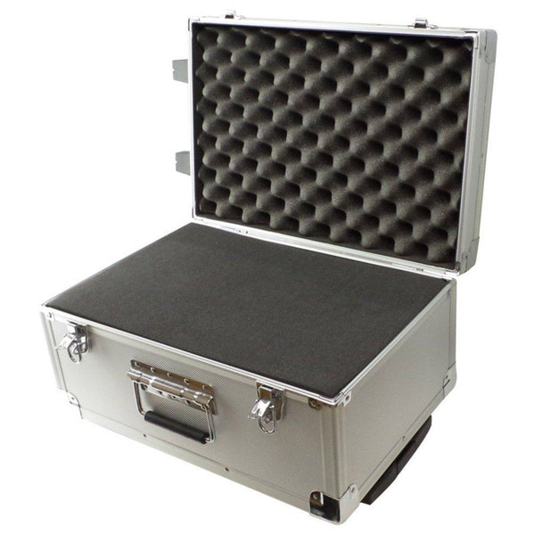 ROC Silver Flight Case with Trolley and Cubed Foam